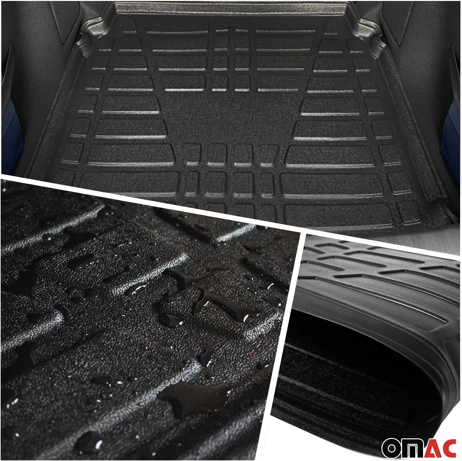 OMAC Floor Mats Cargo Liner Set for Toyota Corolla 2014-2019 3D Rubber Black 5 Pcs