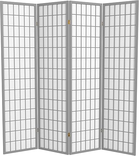 Miniatura 19 de Red Lantern Pantalla Shoji de 6 pies de alto, color negro, 3 paneles