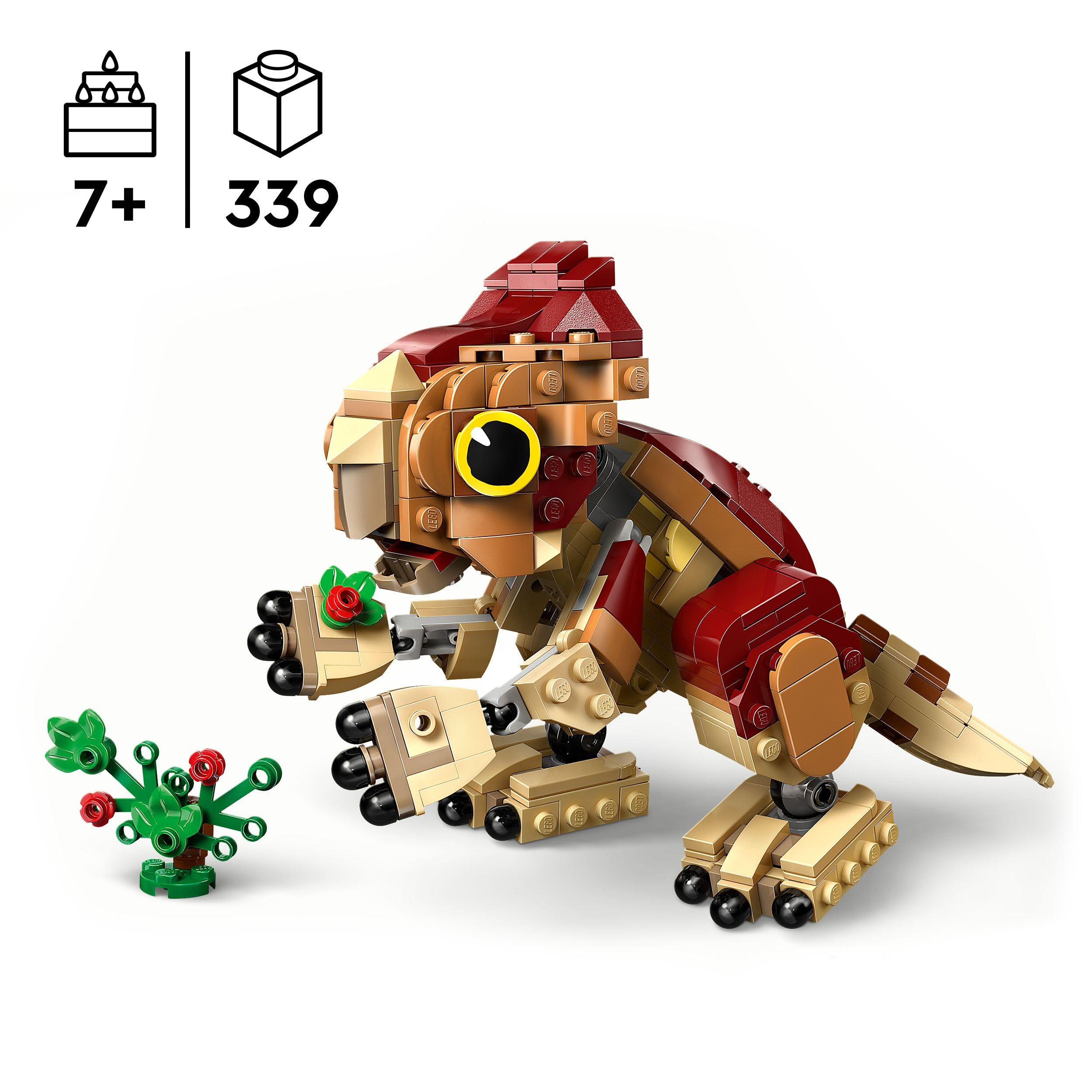 LEGO Jurassic World Baby Dinosaur Dolores: Aquilops, Play & Display Toy Dinosaur Figure, incl. a Plant with Flowers - Image 2