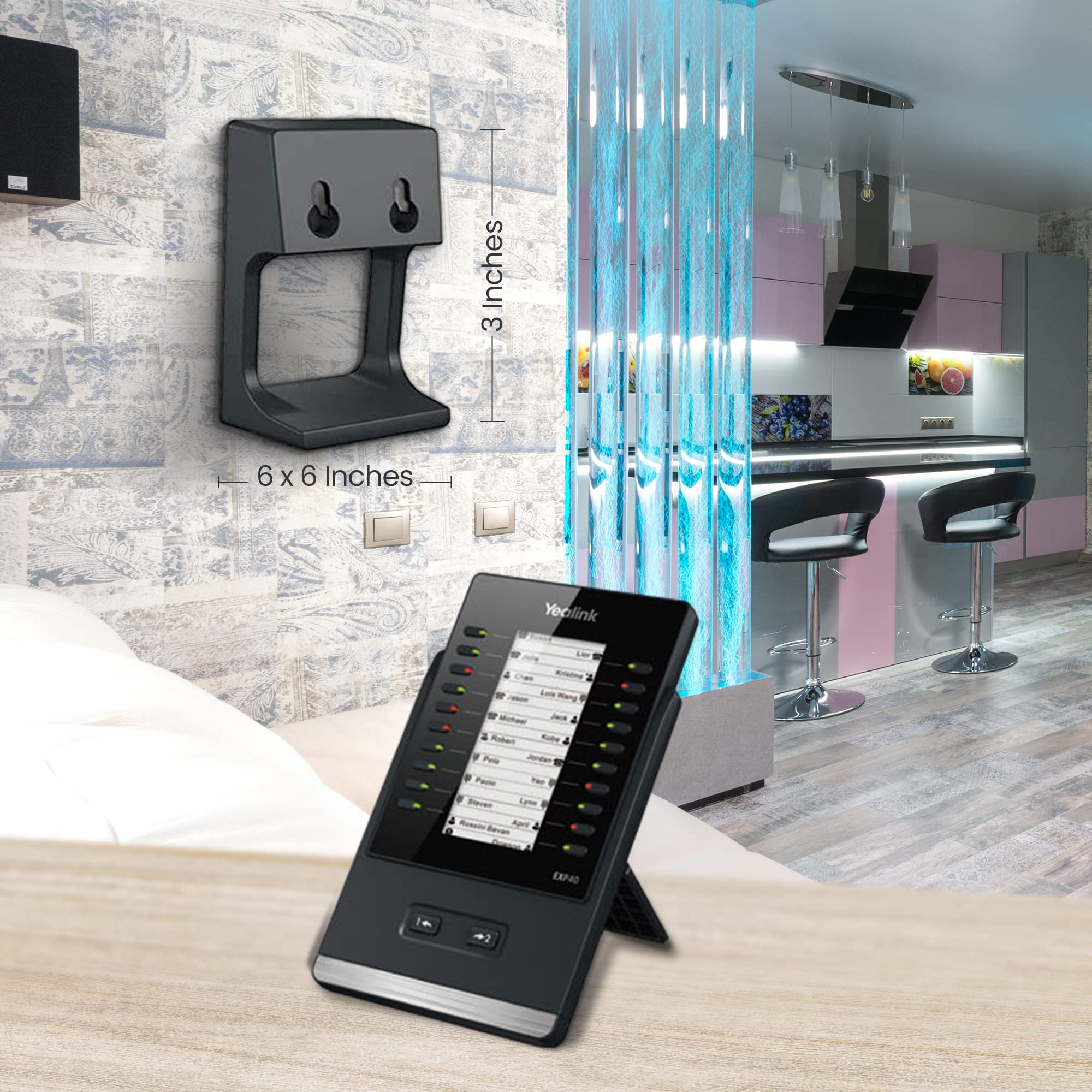 Yealink - Soporte de Pared para teléfonos SIP, IP, Escritorio con paño de Microfibra #Yea-WM-B