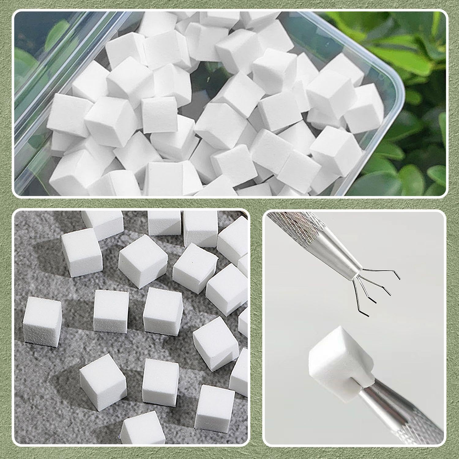 200 Cubes De Tofu De Manucure, 1 Stylo À Gratter, Outils De Manucure, Éponge De Manucure, Éponge
