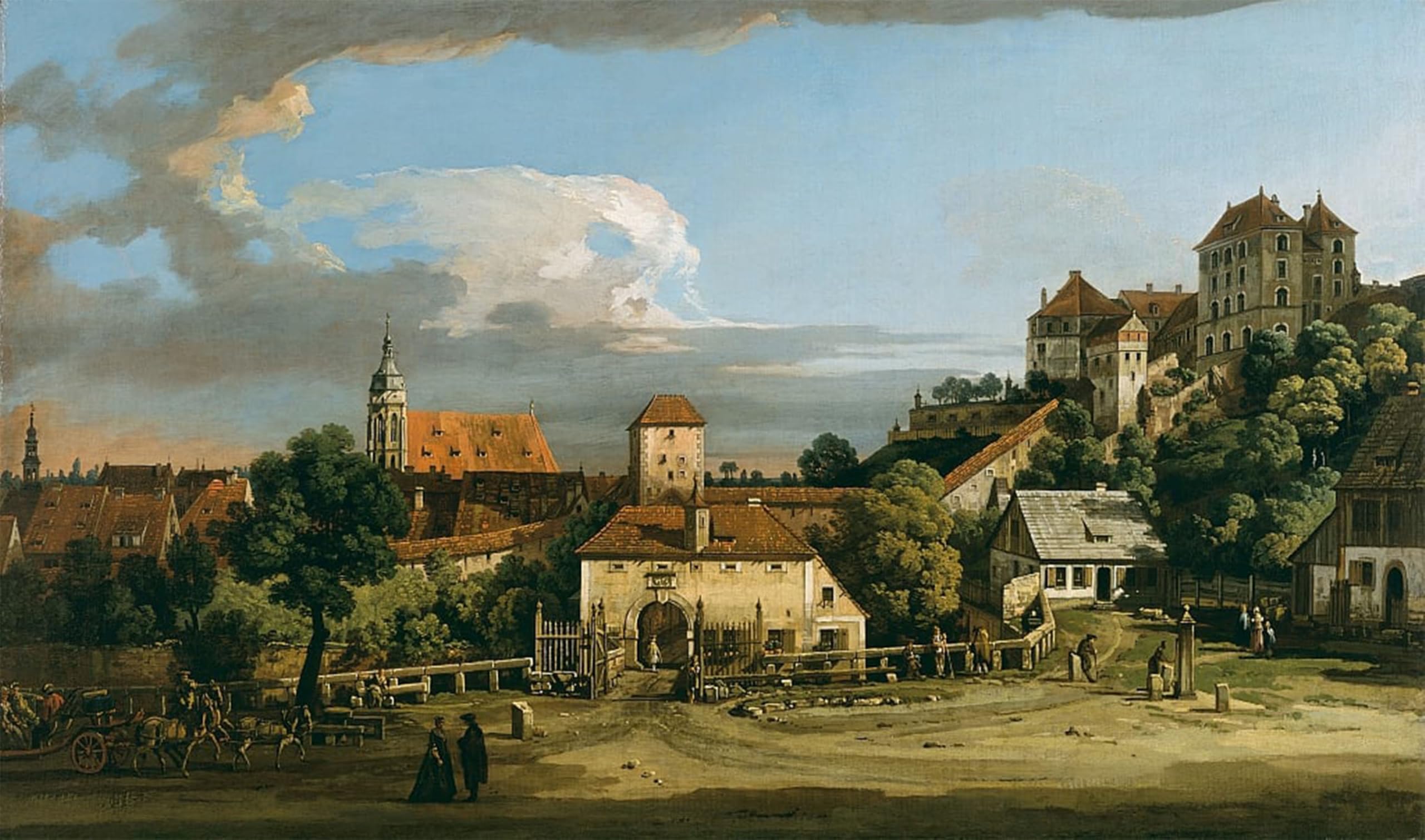 Pmefgjdpe No Frame Famous Print Artwork Premium Artwork Pirna The Obertor From The South By Bernardo Bellotto Modern Canvas For Home Decor 60X90cm
