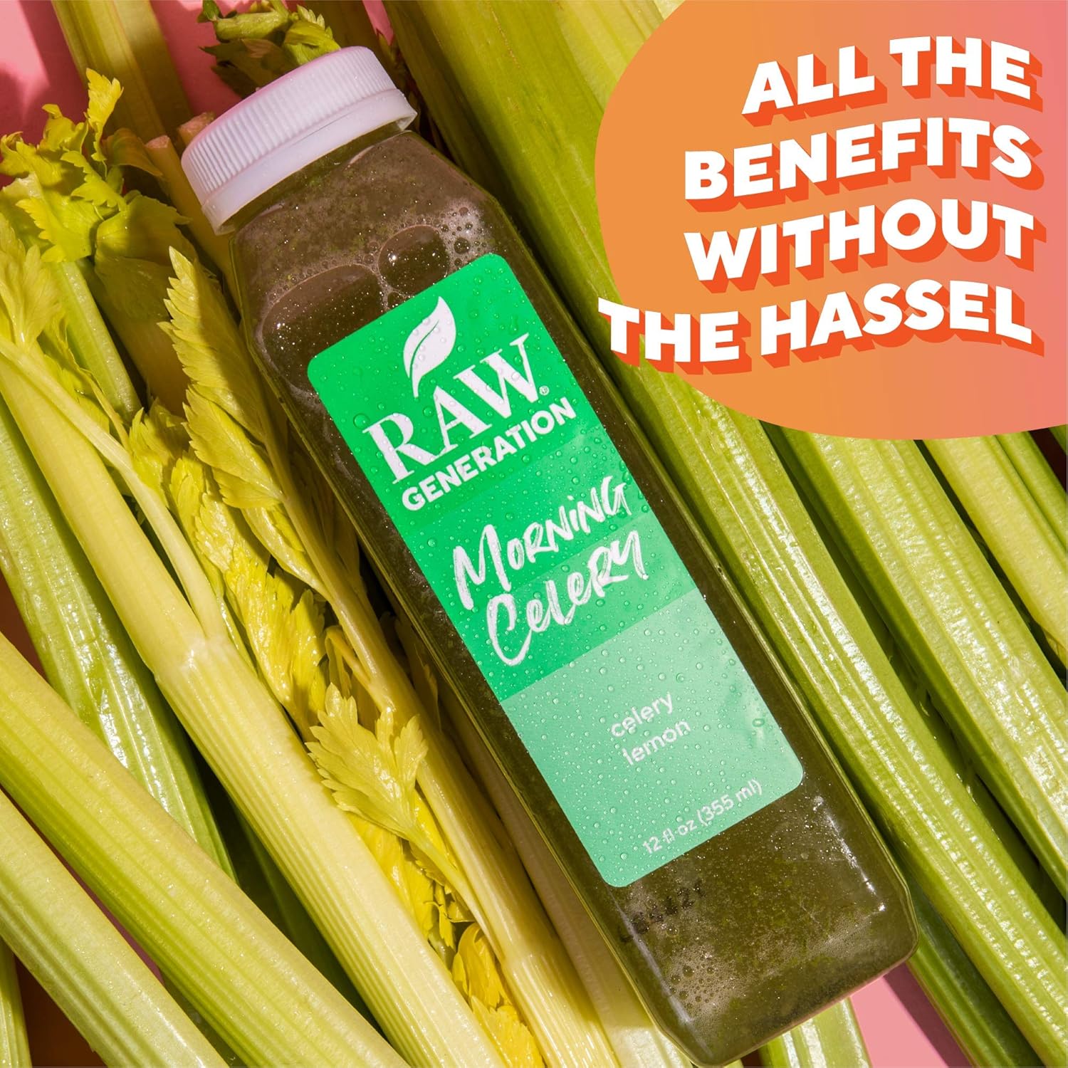 Morning Celery Juice Daily Health Drink by Raw Generation (18-Count)- Raw Cold-Pressed Celery Juice with a Drop of Lemon/Great for Gut Health & Boosting Energy/Best to Use Once Daily on Empty Stomach : Health & Household