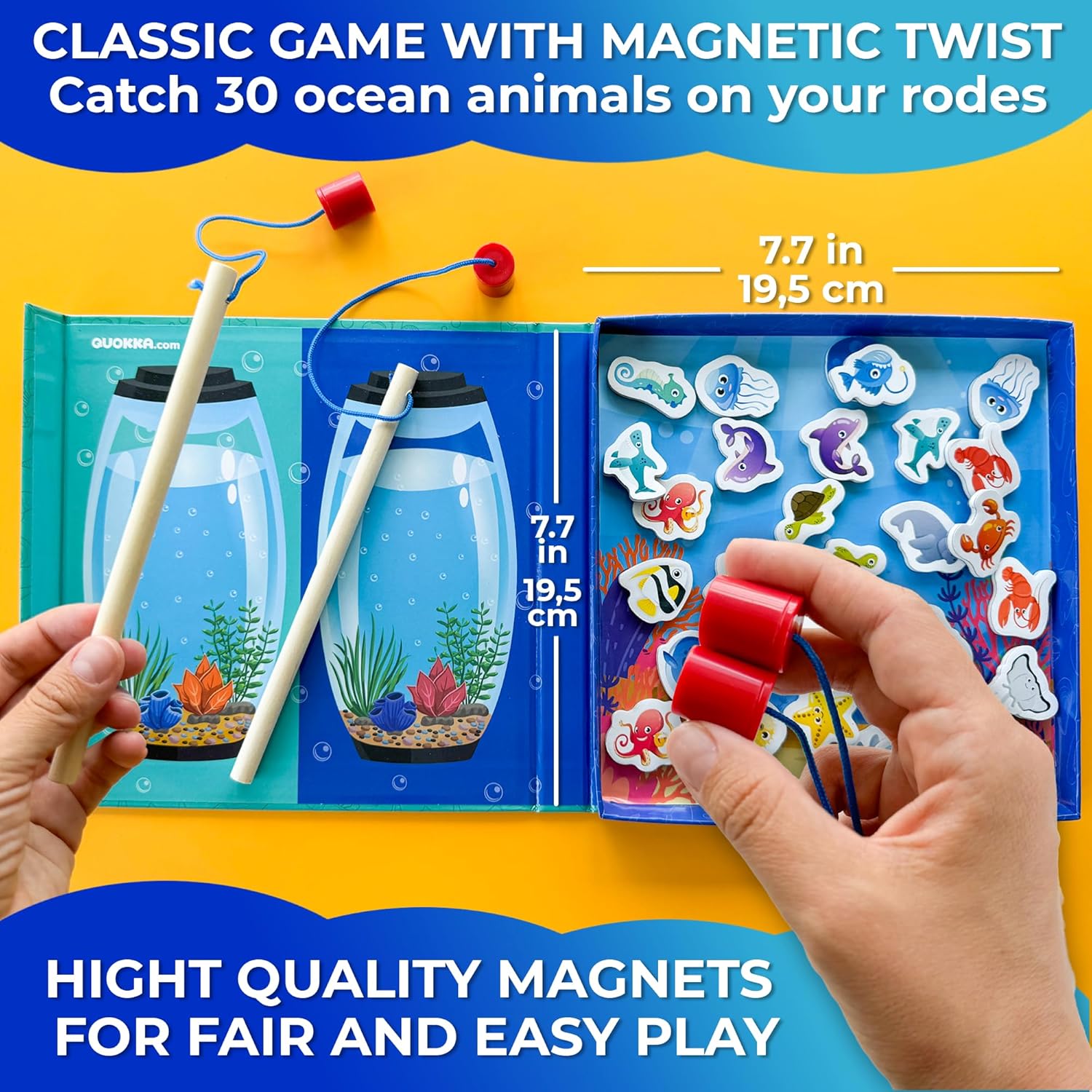 QUOKKA Magnet Game for Kids 3-5 – Fishing Game Kids Ages 4-8 – Magnetic Toddler Travel Toys 2-4 Years Old – Car Airplane Road Trip Activities for Boys & Girls