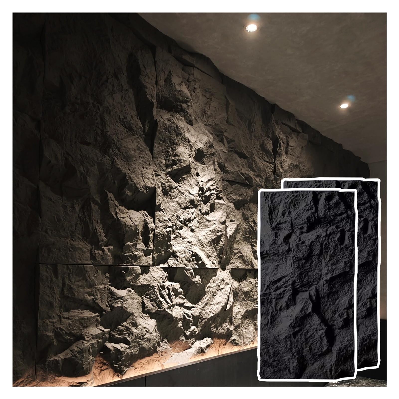AMUFJJ Panel Pared Paneles de Pared 3D para decoración de Interiores, Revestimiento de Paredes para Juegos, TV y sofá, Papel Tapiz con Textura de PU Impermeable y Recortable.(2 Pack)