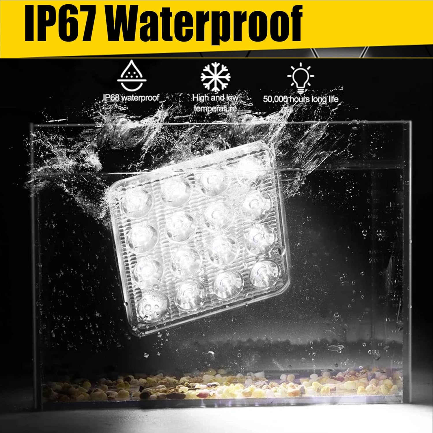 LED Work Lights for Truck 10pc 4.5 Inch Square LED Light Pods 12V 24V 48W 8000lm Cube Waterproof Off-Road Light Bar for Tractor Car Boat ATV UTV RV Golf Cart Lawn Mower