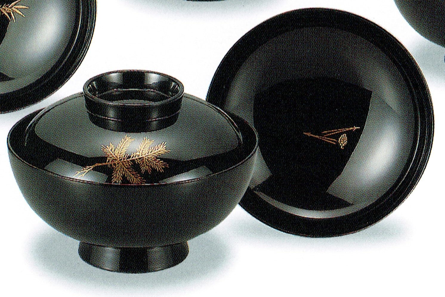 会津塗伝統工芸士 『塗師 一富』天然木漆器 ペア椀 会津塗伝統工芸士