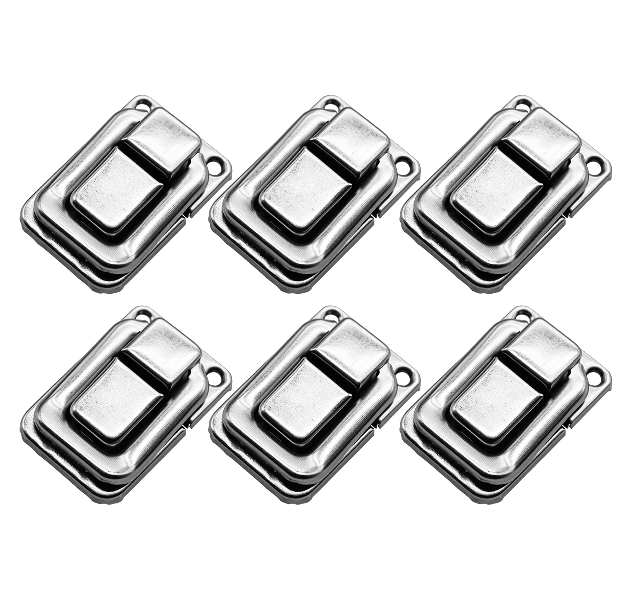 6Pcs Toggle Catch Lock, Decorative Box Clasp Latch for Toolbox Drawer Cabinet - 25x38mm Iron Hasp Lock