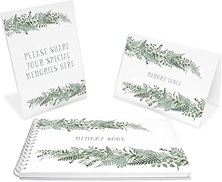 Condolence book for funerals | A4 set of Funeral memory book of condolence and signs | green fern remembrance memories book | memory book for funeral | condolences book