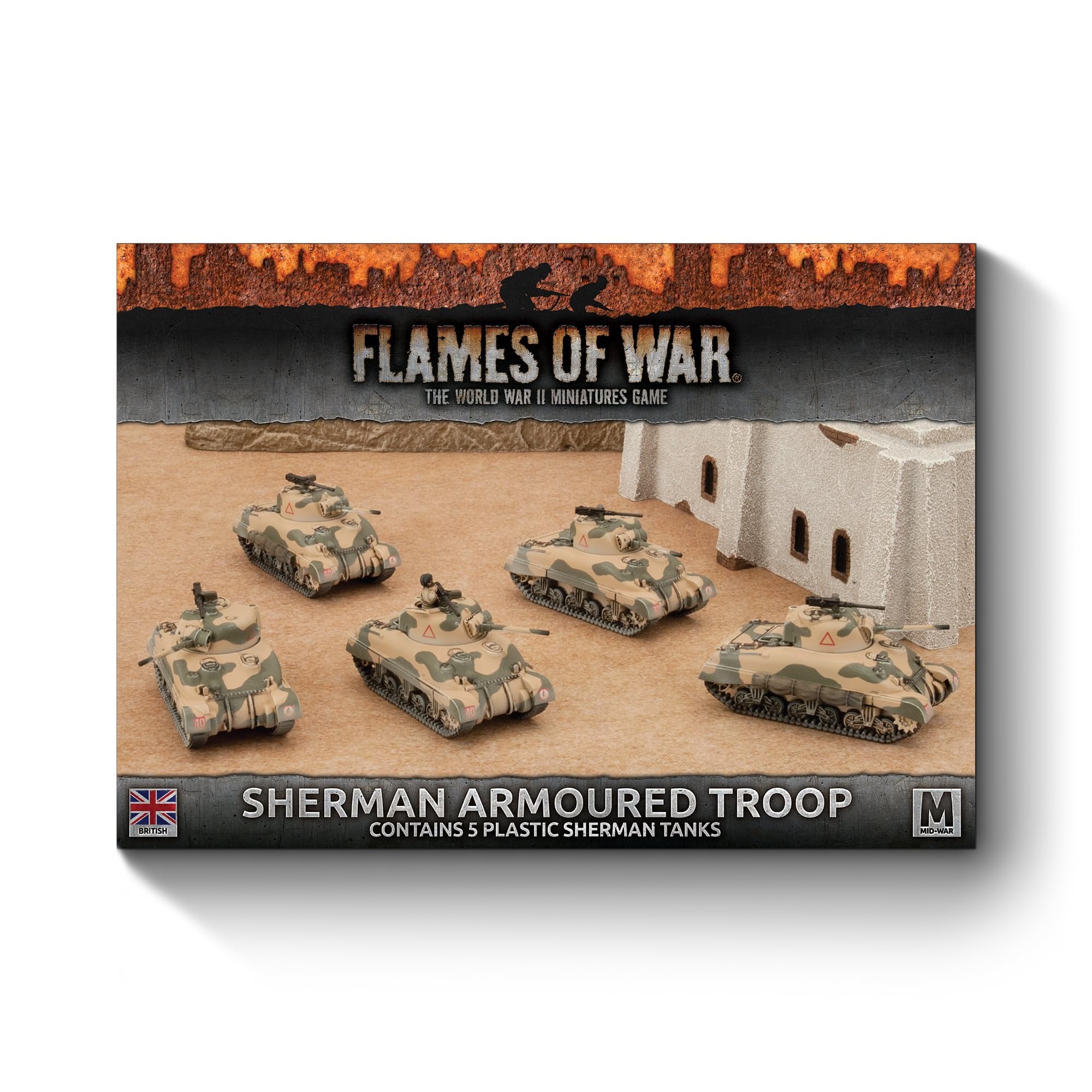 Flames of War British Sherman Armoured Troop Mid War BBX42