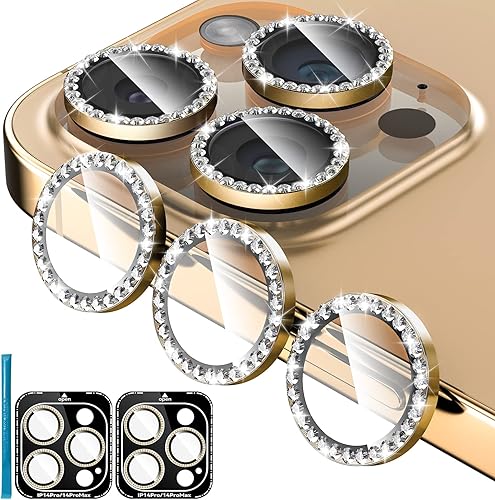 Miniatura 7 de Jeluse Paquete de 3 x 2 protectores de lente de cámara compatibles con iPhone 15 Pro MaxiPhone 15 Pro, cubierta de vidrio templado 9H, protección