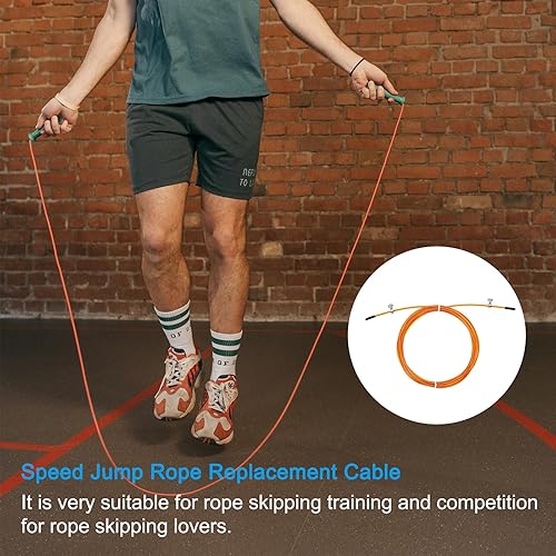 Miniatura 5 de PATIKIL Cable de repuesto de cuerda de salto de velocidad, cuerda de salto profesional, alambre de acero reemplazado para cuerdas de salto de alta