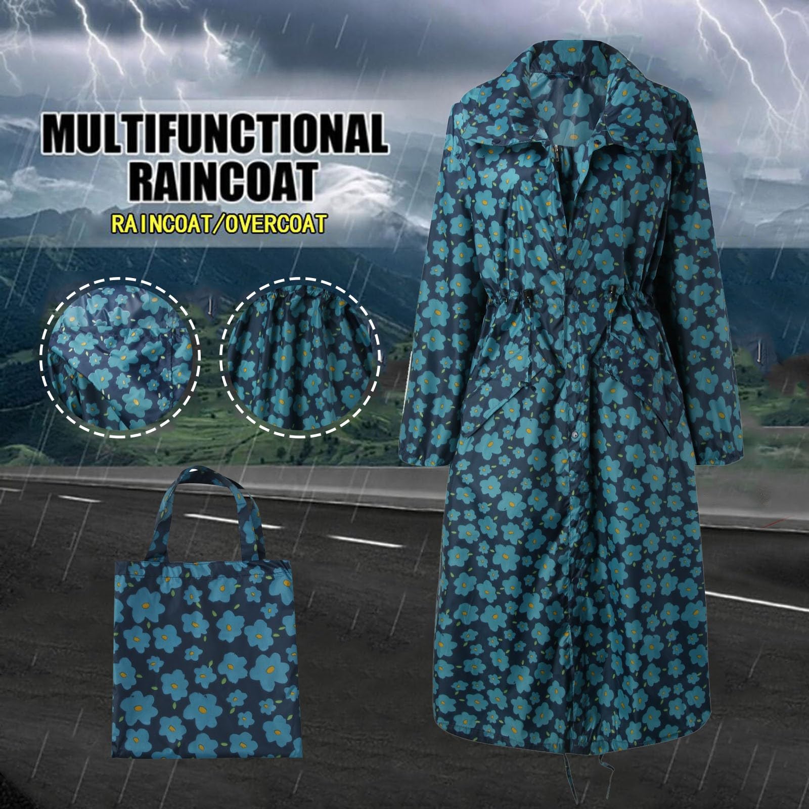 Genérico Chubasquero Mujer Running,Corsé Extendido OtoñO/Invierno Cortavientos Moda Coreana para Personalizado 1 Pieza Impermeable Pareja Impermeable Masculino Y Femenino