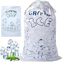 Vista 9 de Bolsas de hielo de 8 libras con cordón, 50 bolsas de hielo para máquina de hielo, bolsas de cubitos de hielo reutilizables de alta resistencia