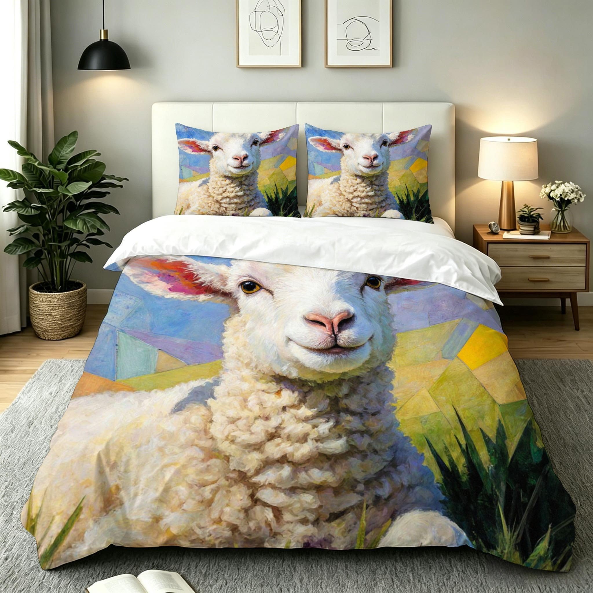 Housse de couette 220x240 chèvre parure de lit haut de gamme microfibre