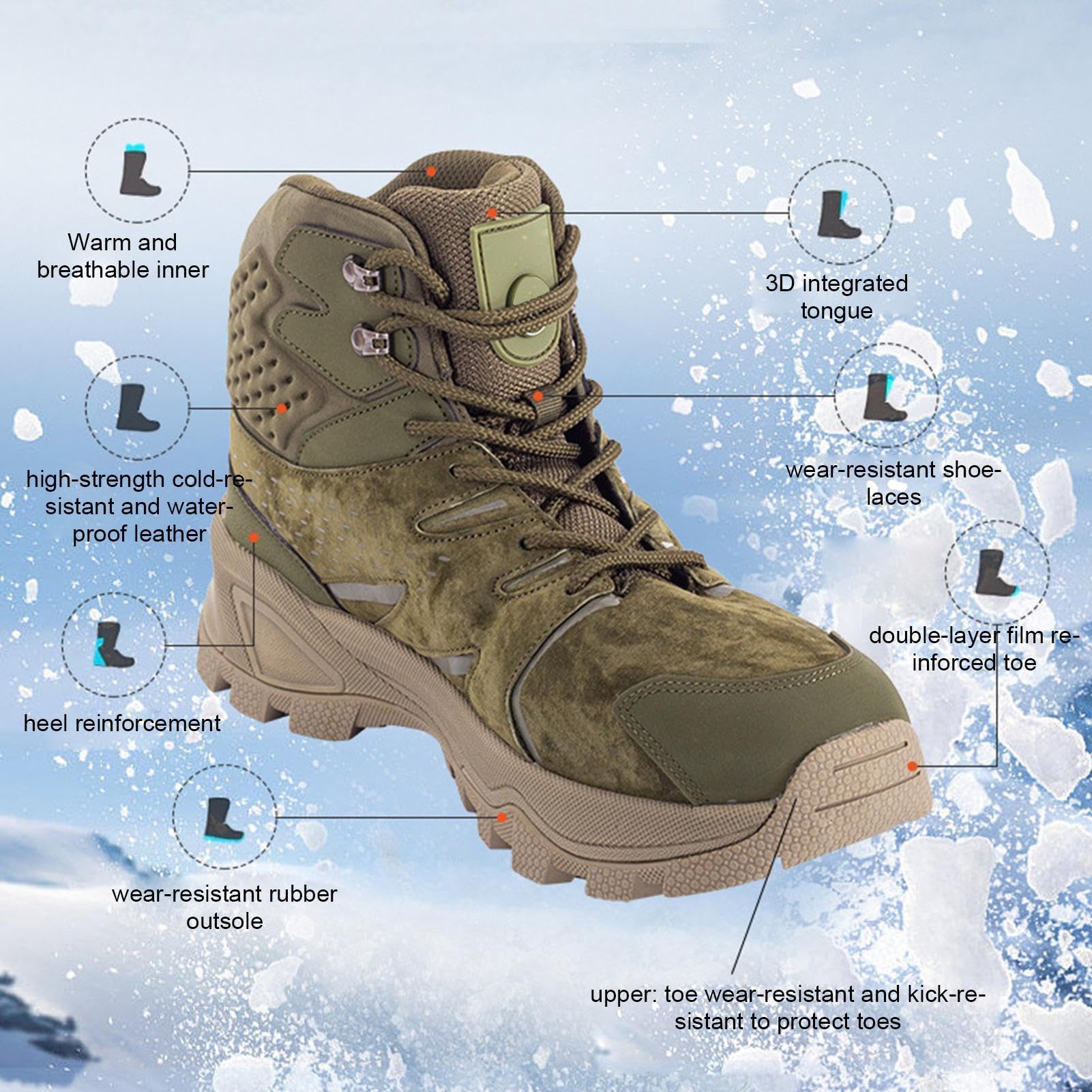 Calzado eléctrico con calefacción antideslizante para botas de invierno con