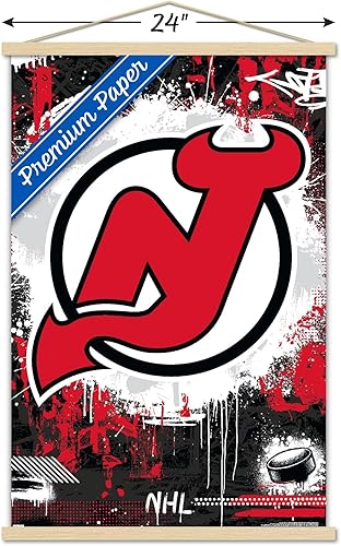Miniatura 9 de Trends International NHL New Jersey Devils - Póster de pared con logotipo Maximalist 23 con marco magnético