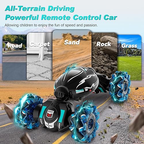 Miniatura 4 de Coches de control remoto, juguete de acrobacias con detección de gestos para niños y niñas de 6 a 12 años, juguete de control remoto de mano 4WD de