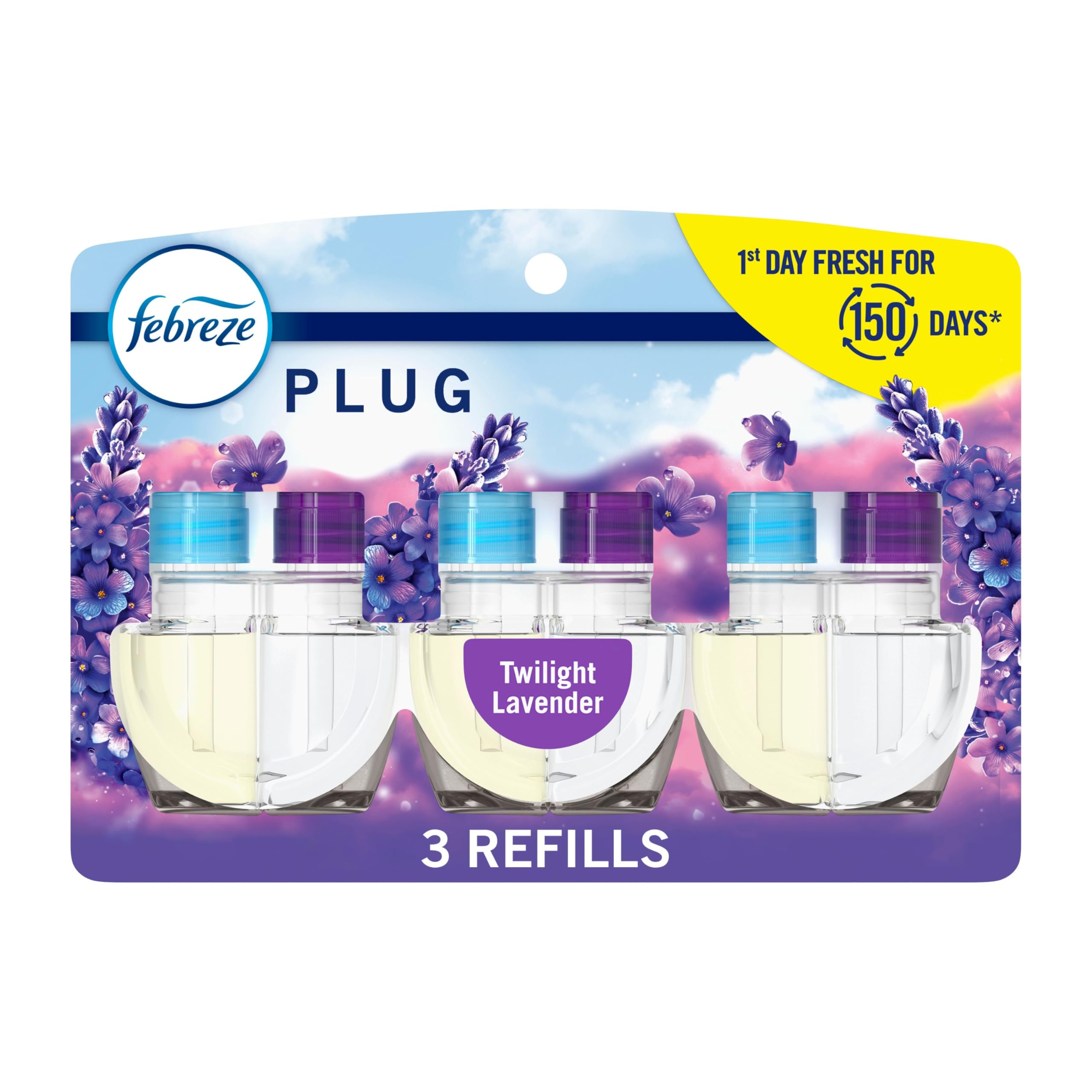 Febreze Plug In Air Freshener, Odor-Fighting Scented Oil Refill, Air Fresheners for Home and Bathroom and Kitchen, Long Lasting for Strong Odors,