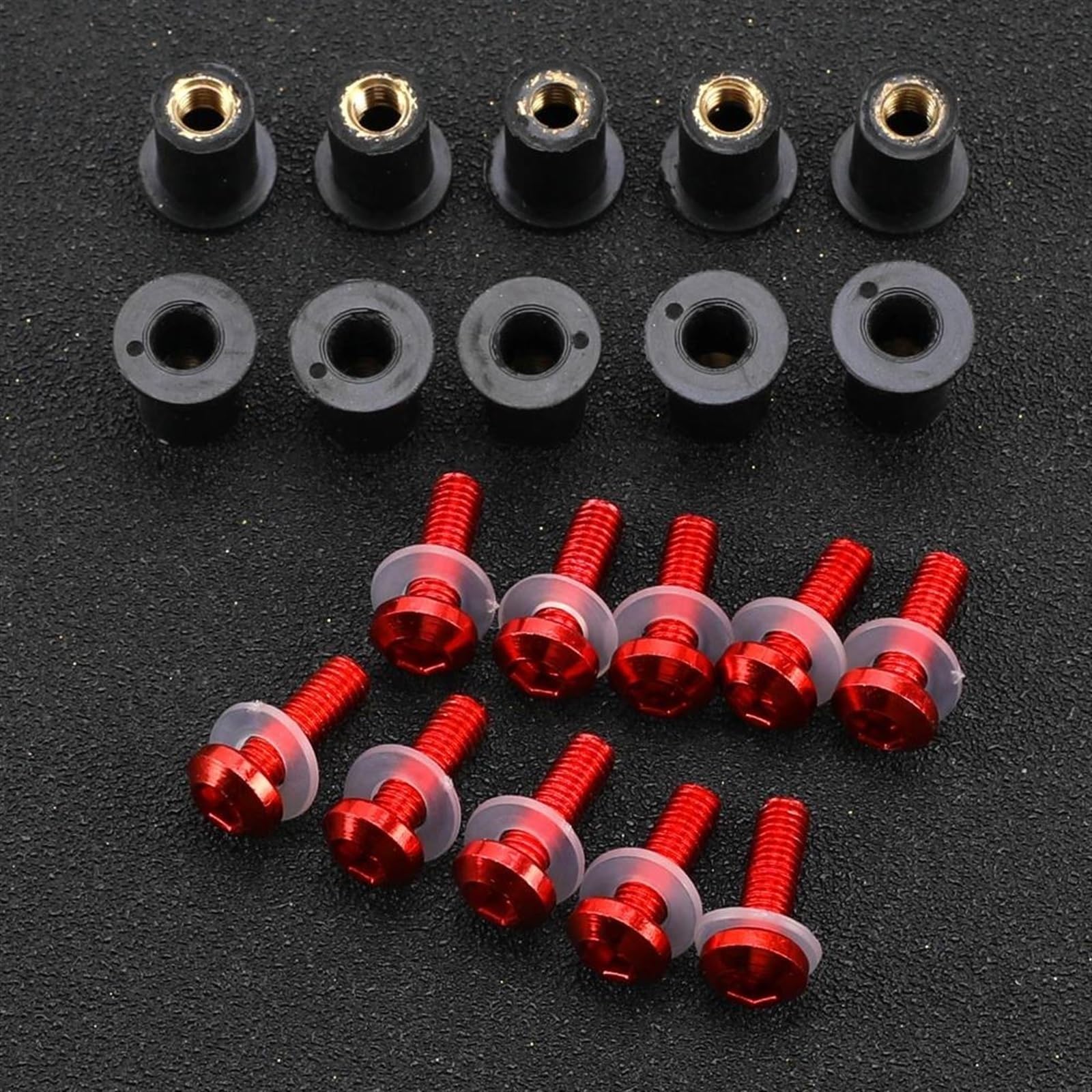 Motorcycle Custom Fairing Bolt Windscreen Screw For Kawasaki ZX6R ZX-6R ZX 6R ZX7R ZX9R ZX10R ZX-10R ZX12R ZX14R CNC Alloy(Rosso)