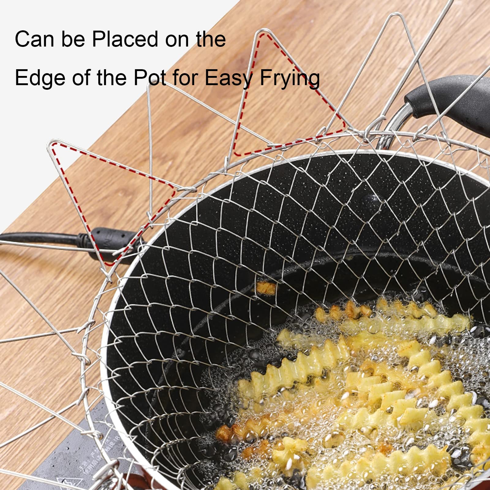 Panier à Frire, Panier a Salade Tamis Cuisine Inoxydable Fry Extensible Chef Panier Cuisine