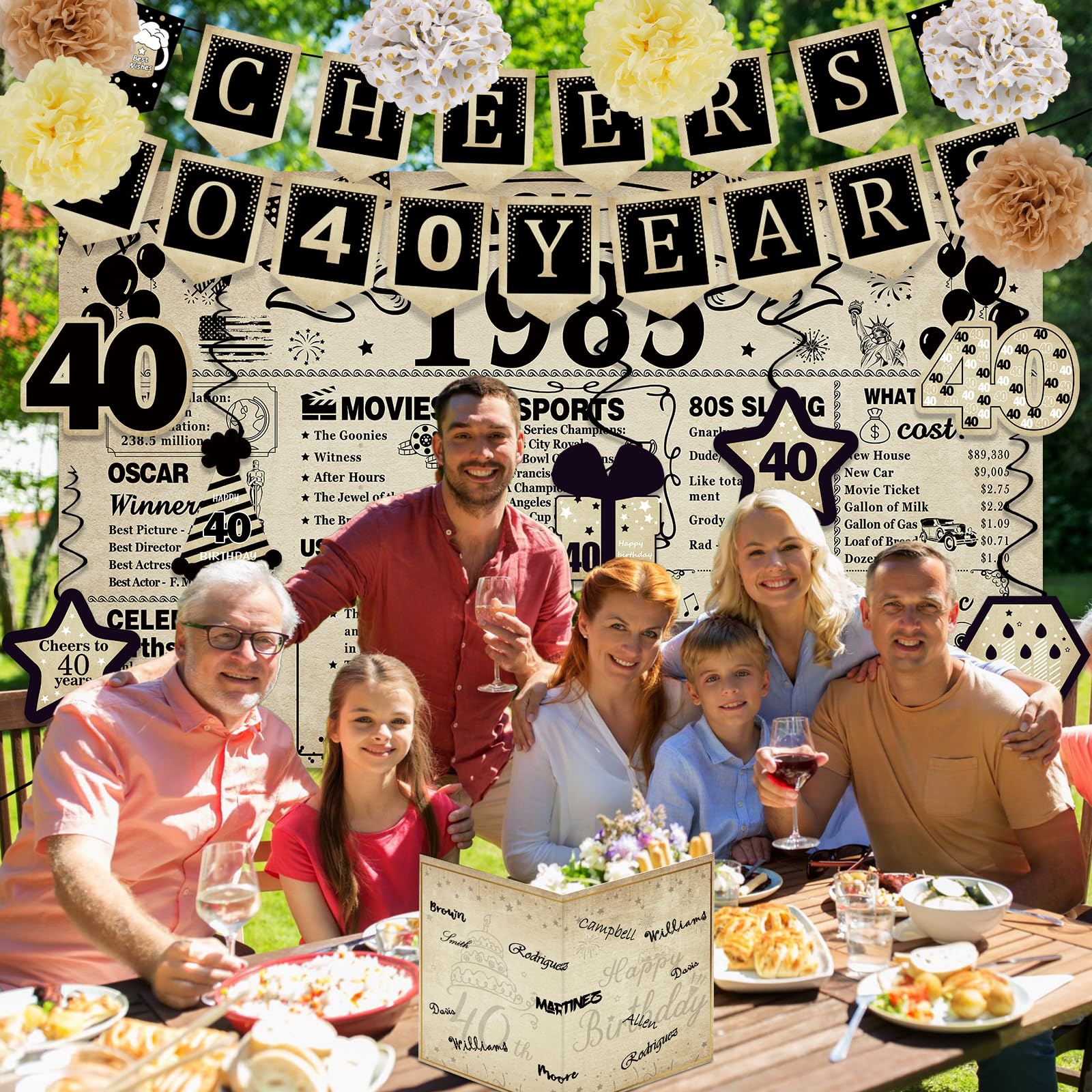 85. Geburtstag Dekoration – 16-teiliges Set Mit Retro-Banner „Back In 1939“, Girlanden & Pompons