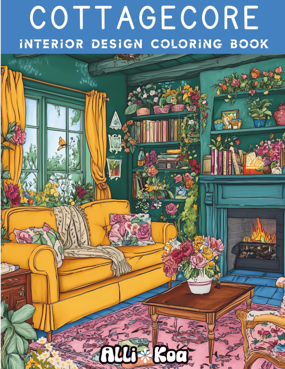 Cottagecore Interior Design Coloring Book: 40+ Cozy Room Designs For Color Rendering, Decor Inspiration, and Relaxation (The Interior Design Coloring Book Collection)