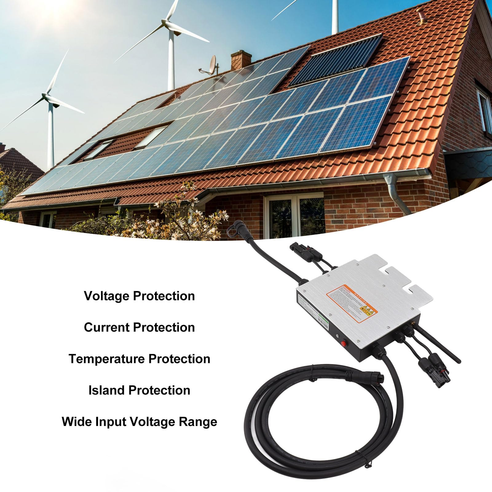 KUIDAMOS Mikroinwerter Sieciowy do Instalacji Fotowoltaicznej Wydajne Sterowanie Wi-Fi o Mocy 700 W do Domowego Systemu Energetycznego Ze Stopu Aluminium