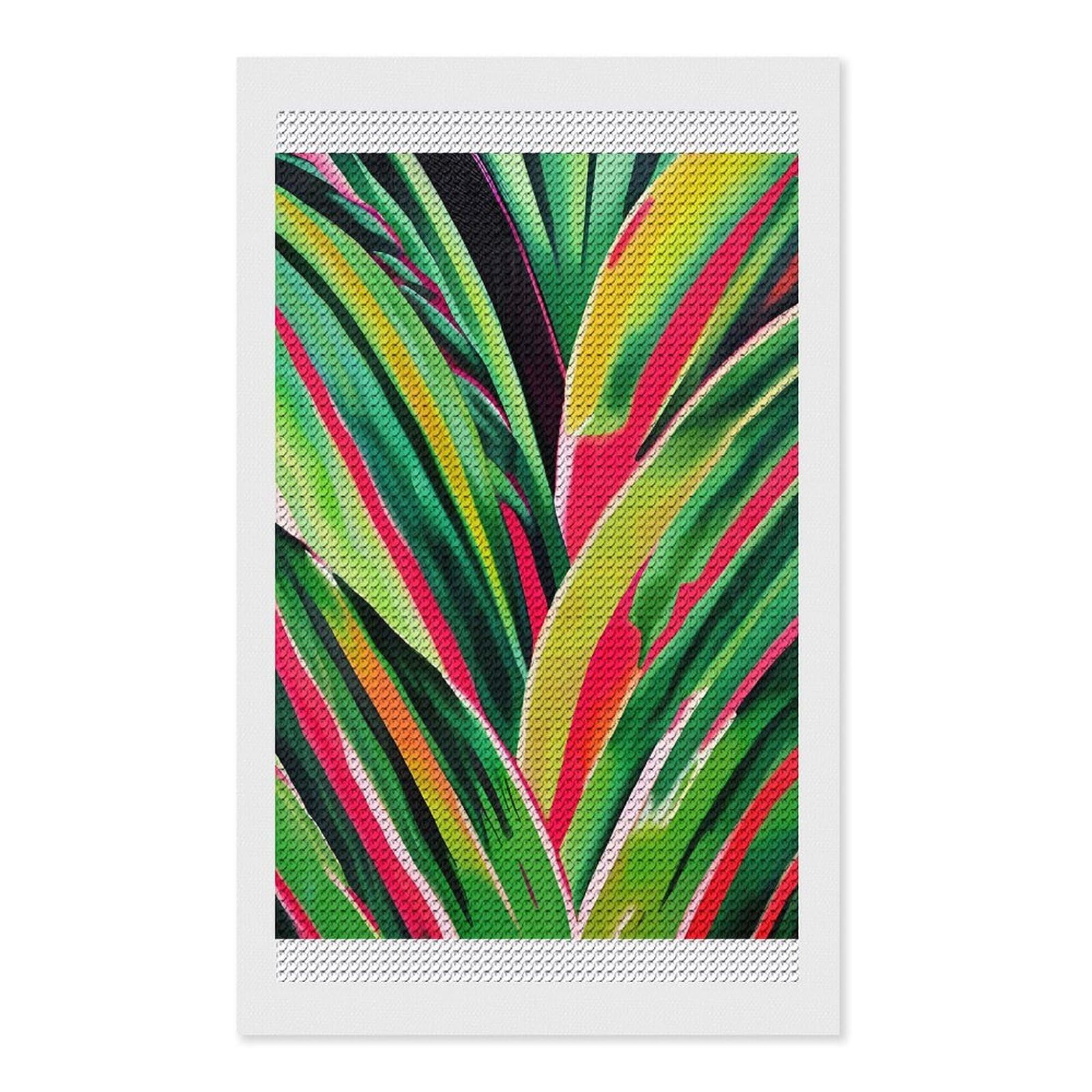 Junmoney Jungle Fever Painting Diamond Painting Canvas Kit 12"x20", Round Gems, Living Room Decor, Seasonal Gift Choice, Modern Decor