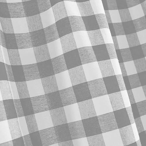 Miniatura 10 de Woven Trends Designer Home - Cortina para ventana de 3 piezas, juego de cenefa a cuadros, color gris pardo