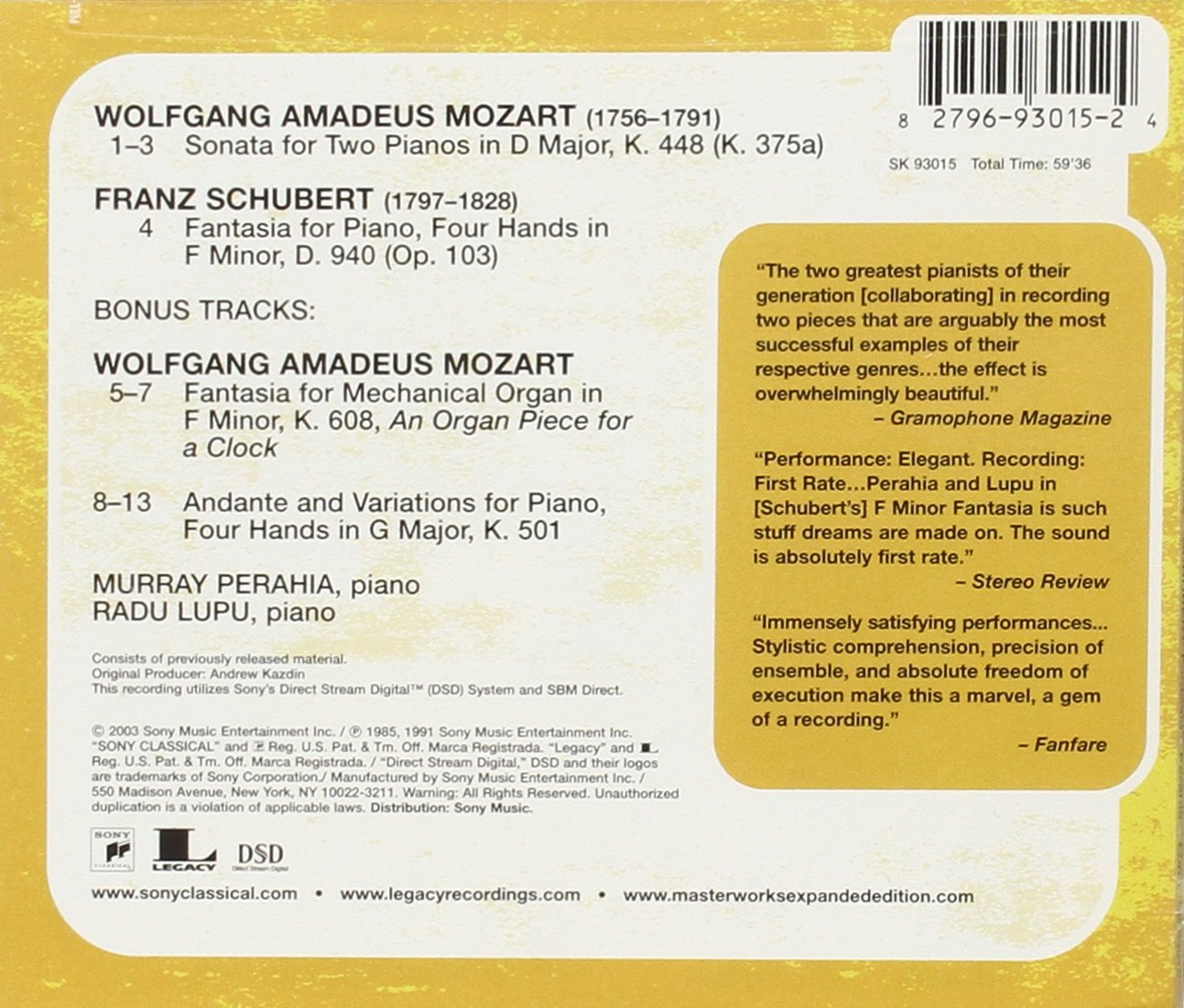 Mozart/Schubert: 4 Hand Piano