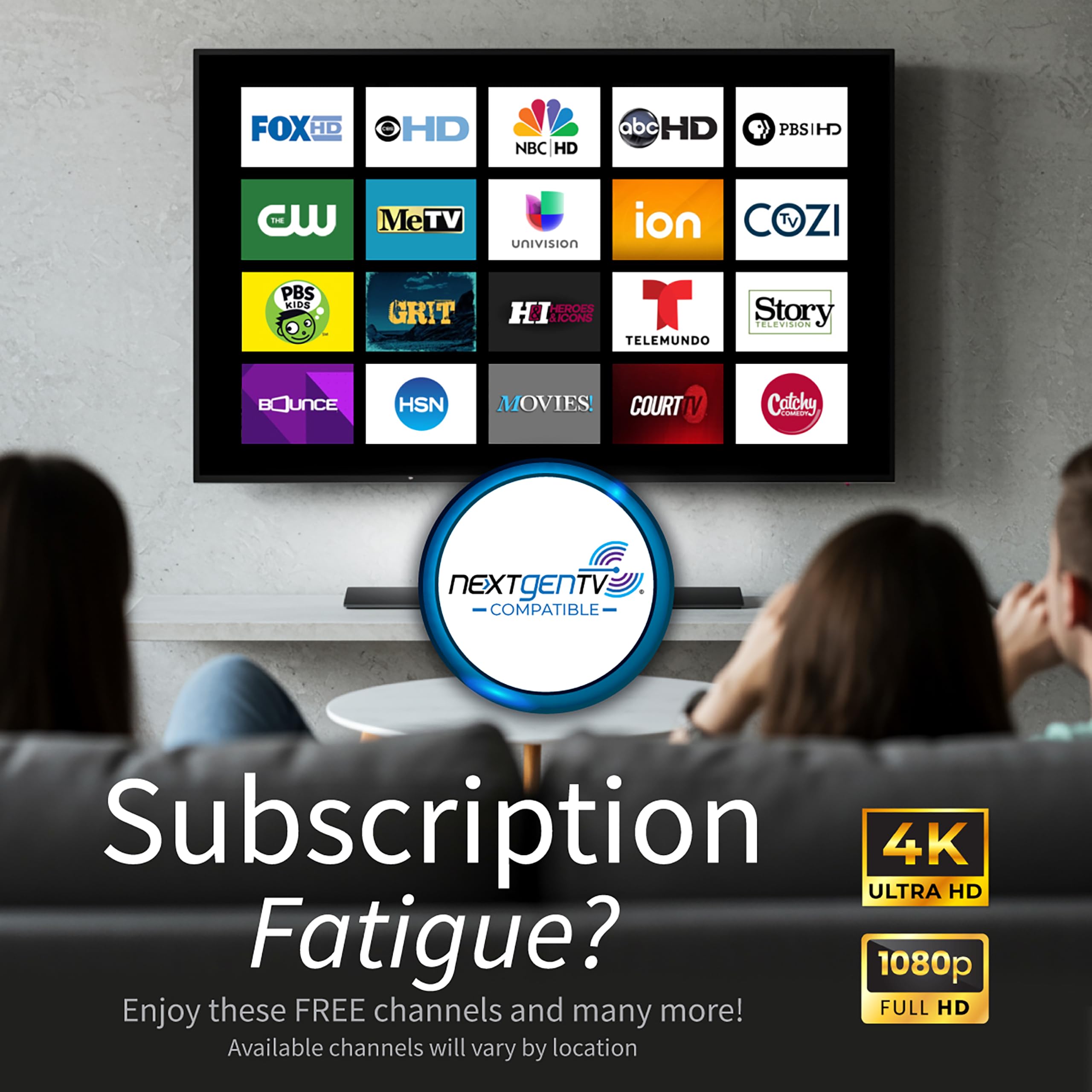 Antennas Direct ClearStream 1MAX Antena de TV para interiores y exteriores, UHF VHF, multidireccional, rango de más de 40 millas, UHD 4K, NEXTGEN TV, con mástil de 20 pulgadas (negro)