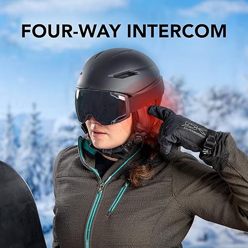 Miniatura 2 de Sena Snowtalk 2 - Auriculares Bluetooth universales para cascos de nieve con intercomunicador inalámbrico integrado, color negro