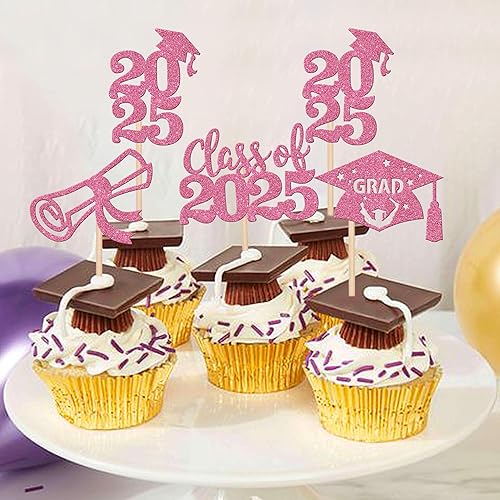 Miniatura 148 de 30 piezas 2024 de graduación 2024 decoración para cupcakes de doble cara clase de 2024, diploma 2024, felicitaciones graduadas, decoraciones