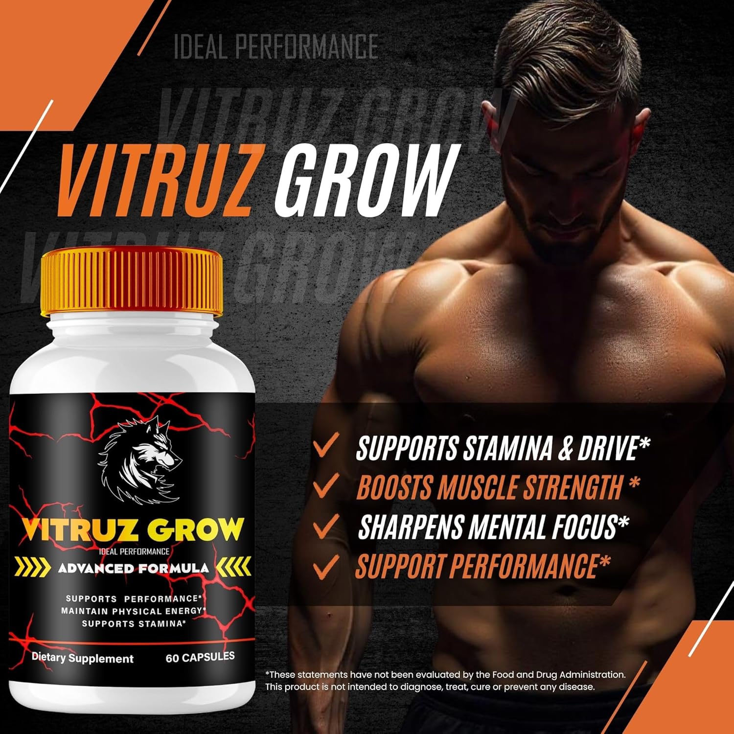 Vitruz Grow for Men Capsules, Official Vitruz Grow Supplement Pills - Maximum Strength Performance Premium Support, All Natural VitruzGrow Capsulas Overall Health and Wellness Reviews (2 Pack) - Image 4