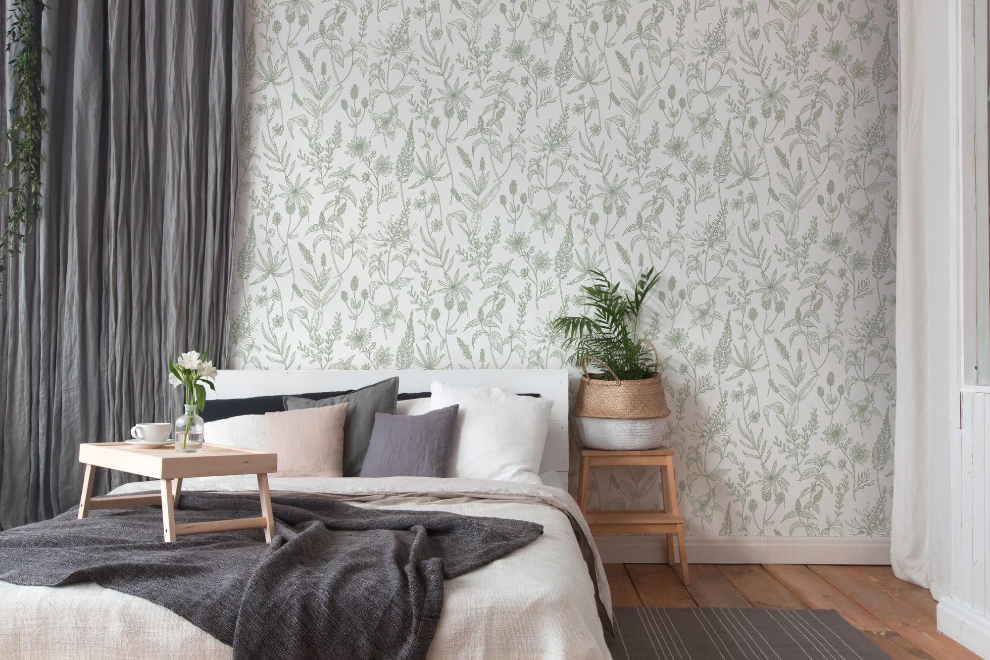 Livingwalls Jette 5 | 373635 | Carta da parati in tessuto non tessuto effetto floreale, 0,53 m x 10,05 m | verde