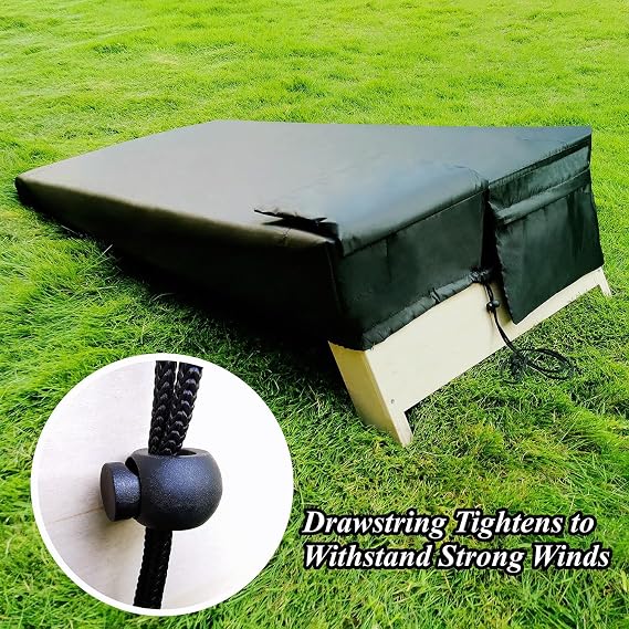 Cornhole Covers, Set of 2, for 4' x 2' Boards, Waterproof, Black | 2 Bags for Storing Cornhole Bags, Waterproof & UV Resistant, Thickened Protective Cover Corners