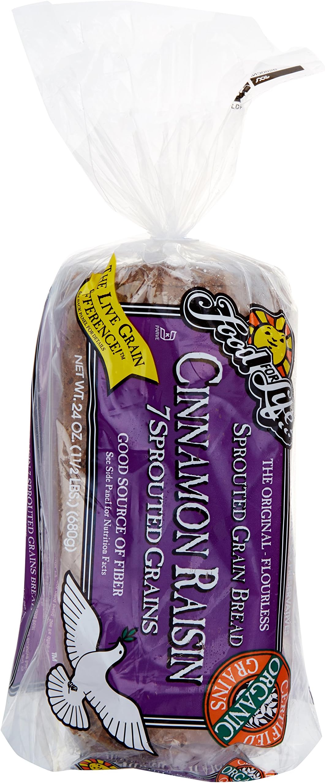 FOOD FOR LIFE Organic Cinnamon Raisin Sprouted Wheat Bread, 24 OZ