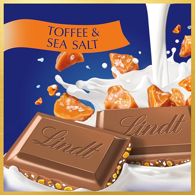 Lindt Chocolate con Toffee y Sal Marina, Tableta 4.4 oz, Pack de 12 miniatura 4