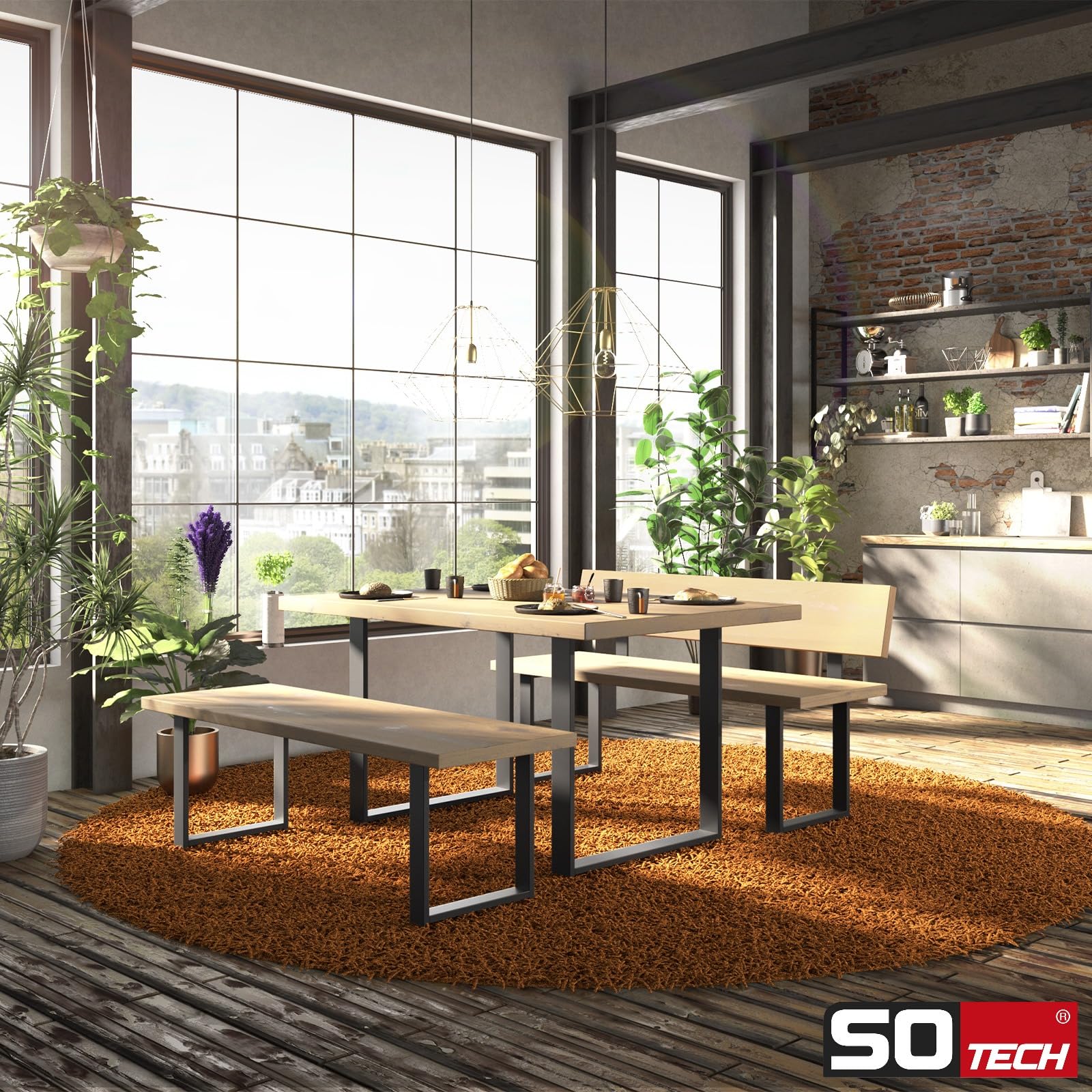SOTECH Tischgestell Höhe 720 x Breite 1000 mm Stahl