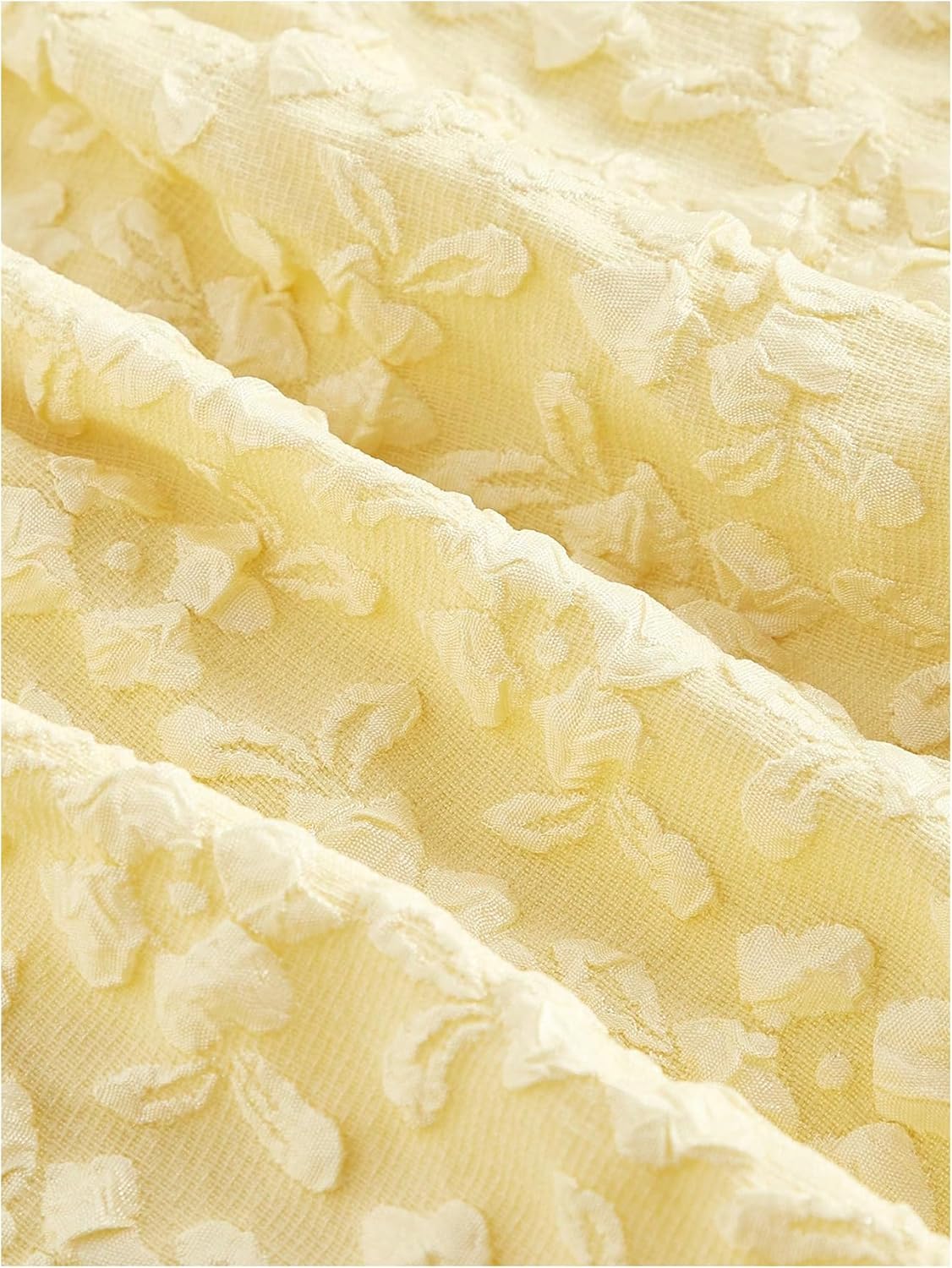 SOLY HUX Women's Spaghetti Strap Ruffle Hem Peplum Cami Top Jacquard Camisole Medium Solid Yellow image 4 of 4 B0D17C9937