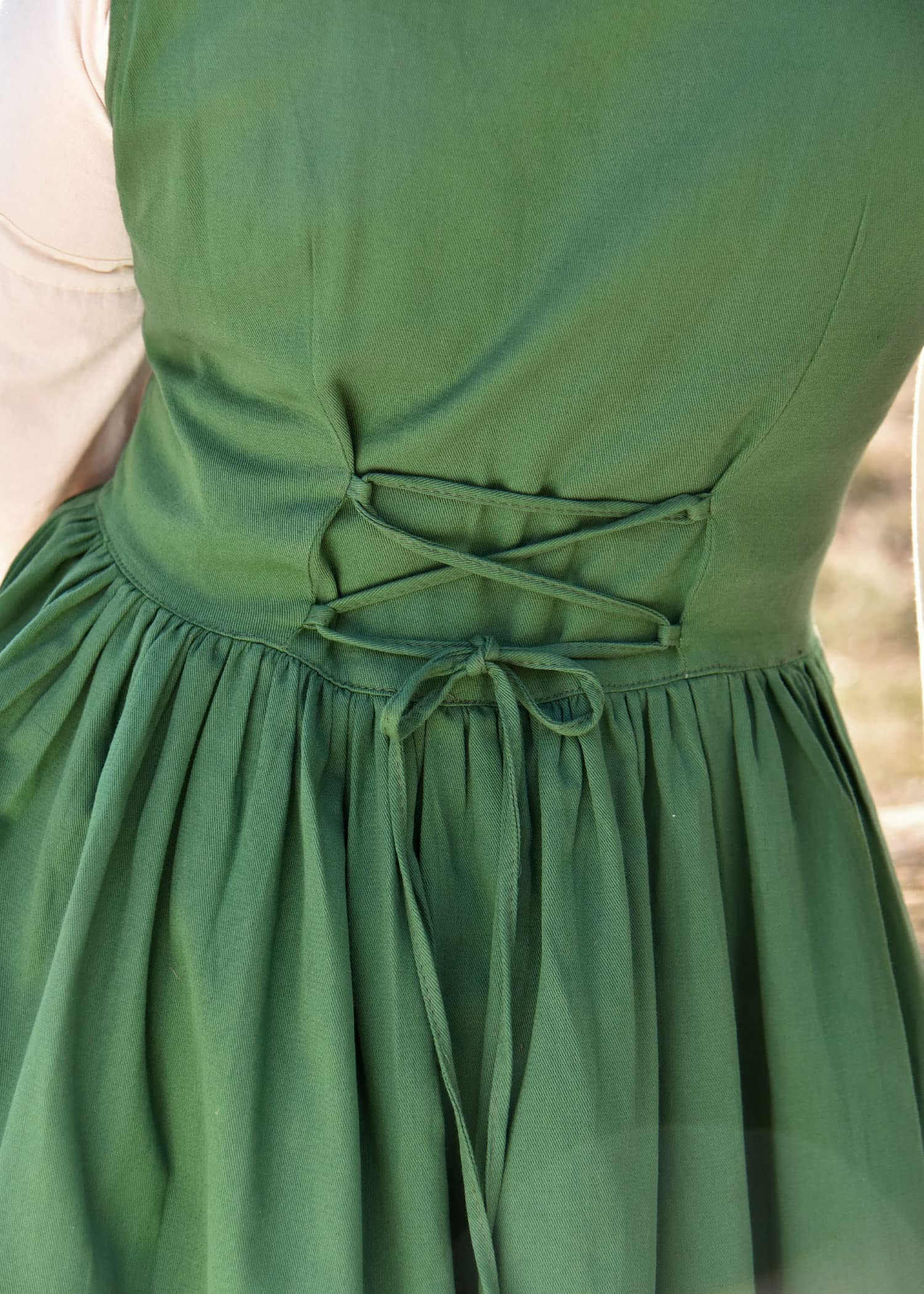 Battle-Merchant - Ärmelloses Mittelalter Kleid Lene für Damen - mit Taschen - Trägerkleid Bauernkleid Überkleid Mieder - Baumwolle