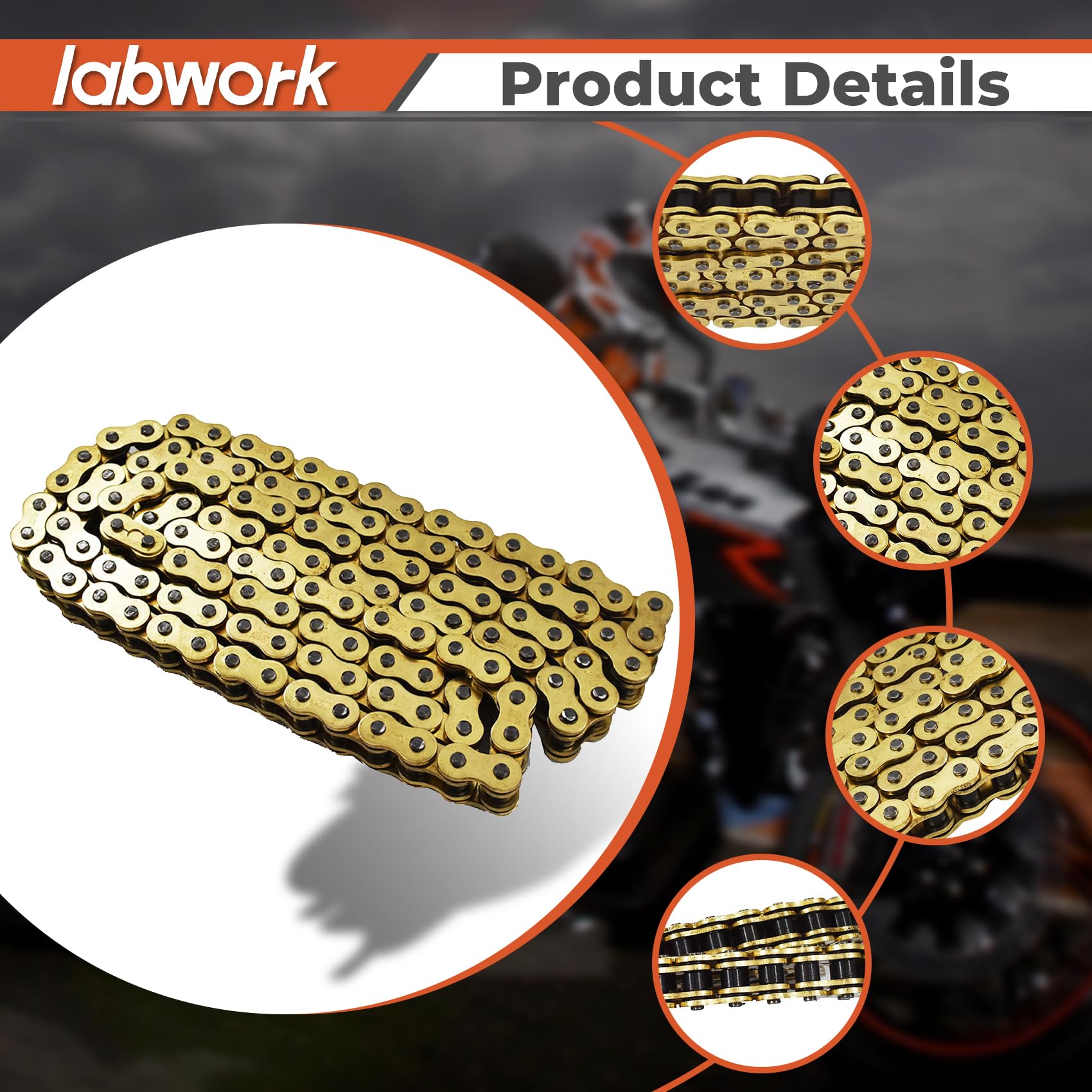 Amazon.com: labwork Drive Chain Gold Color with O-Ring 525-120