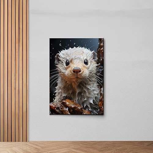 Fox Mother Cub Print, In The Style Of Stencil,Based, Ivory, Kids Wall Art, Kids Wall Art Display, Mom And Baby Animal Art Print, Wall Art, Art Print disponible en Yaxa El Salvador