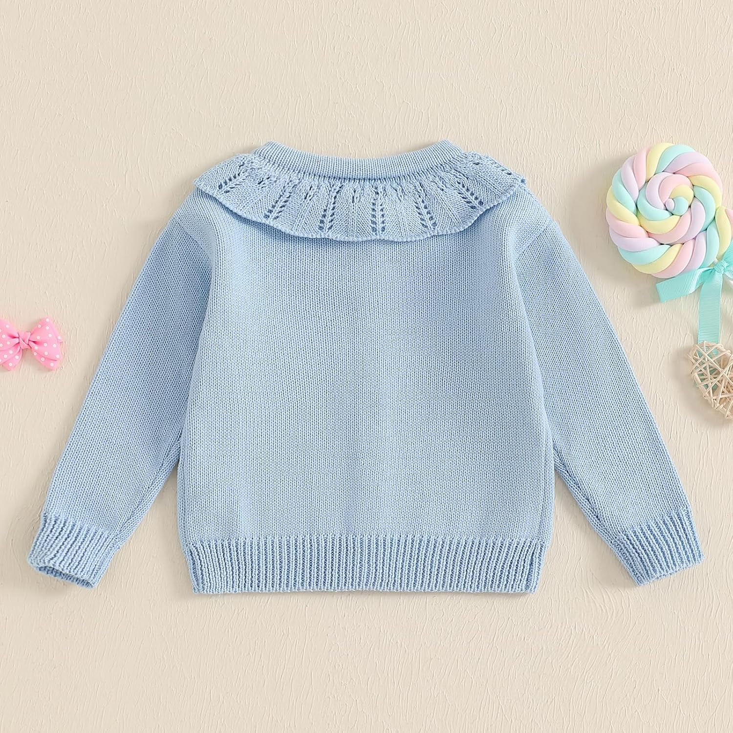 FOMOYUU Toddlers and Newborn Baby Girls Boy Cardigan Sweater Long Sleeve Button Up Knit Sweatshirt Jacket Fall Outfits