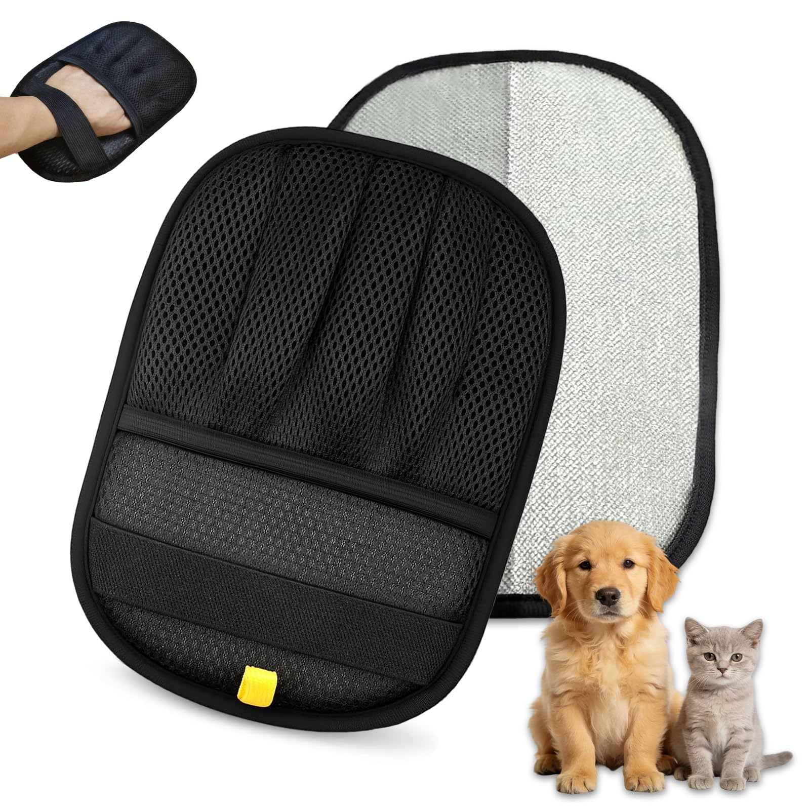 2 Pcs Pet Hair Removal Glove - for Cats Dogs Upgraded Five Finger Electrostatic Reusable Magic Brush Pet for Effortless Pet Hair Remover Tool on Carpet Clothing Laundry Couch Car Seat