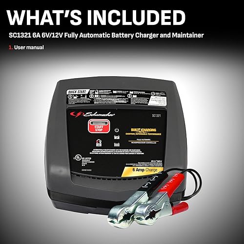 Miniatura 5 de Schumacher SC1322 - Cargador de batería totalmente automático, mantenedor y desulfatador automático, 10 amperios3 amperios, 6 V12 V, para