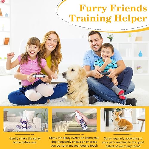 Miniatura 3 de Spray sin masticar para perros, spray de manzana amarga para perros para dejar de masticar, corrector de entrenamiento disuasorio para interiores y