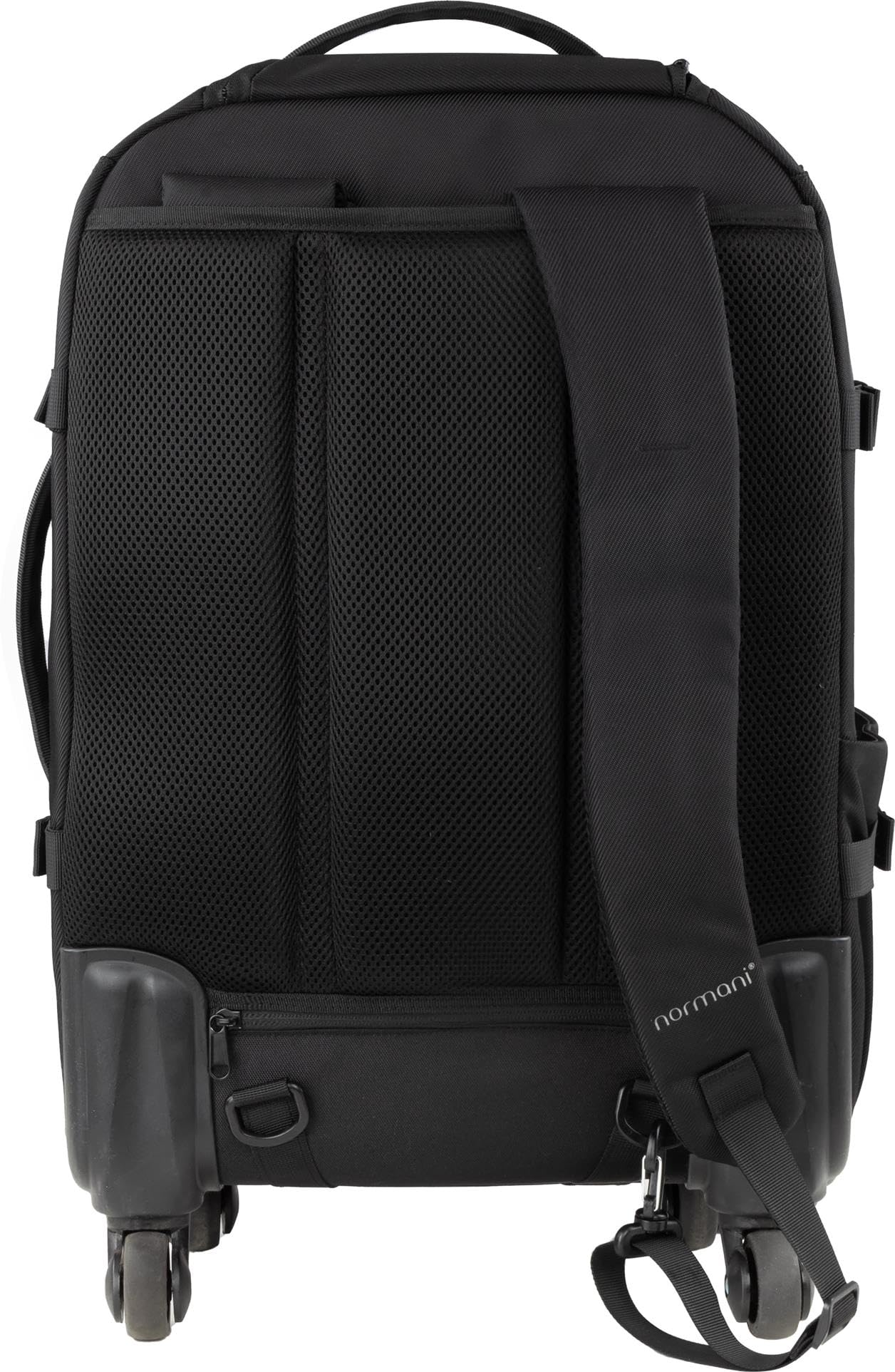 normani Handgepäck Carry-On Reiserucksack 37L mit Trolleyfunktion Reisetasche mit Frontloader und Laptopfach Bordgepäck mit Laptopfach New Black L