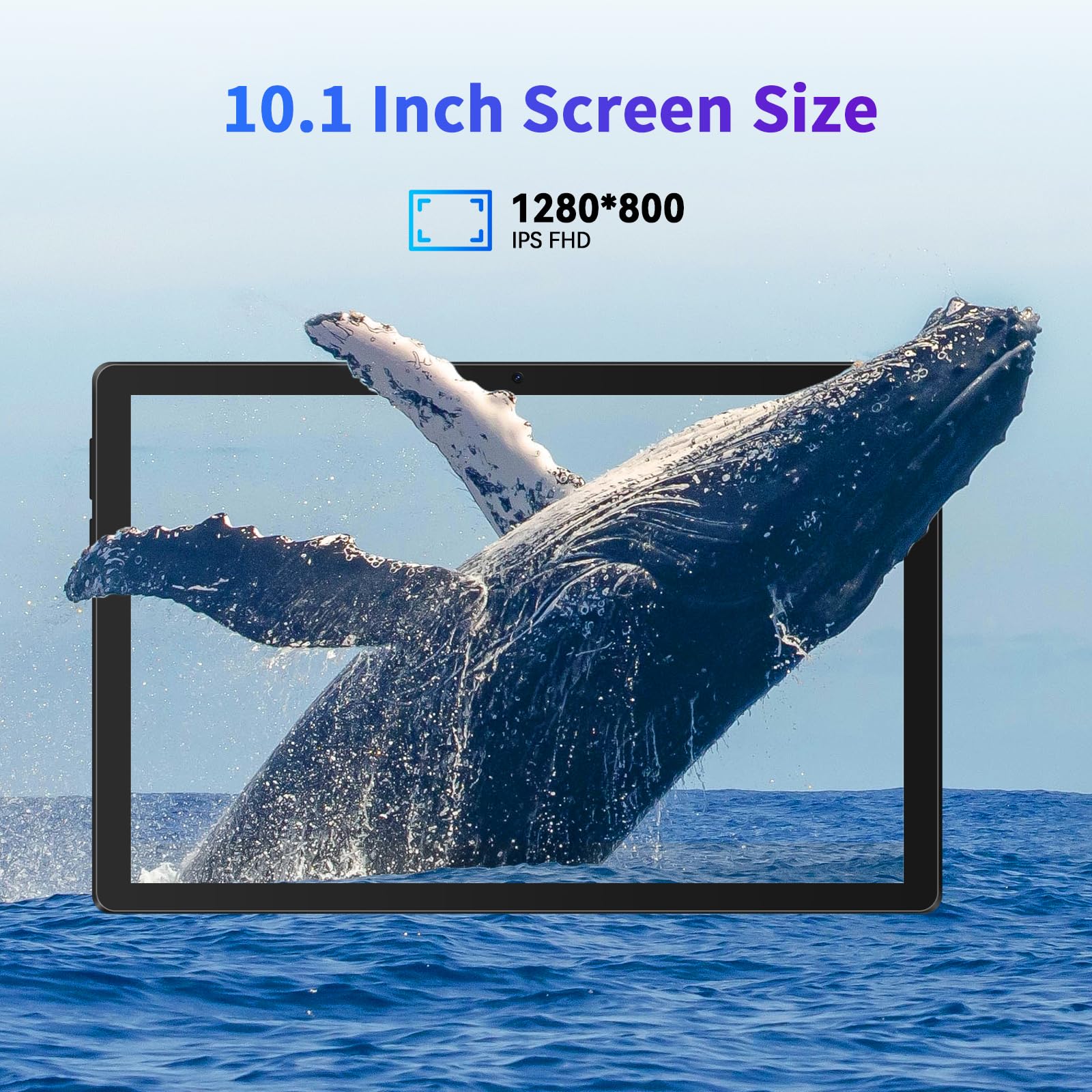Whitedeer Tablet 10 pollici Android 16 20GB+64GB+1TB 1280*800 IPS WiFi 6 BT5.3 6000mAh Widevine L1 Nero